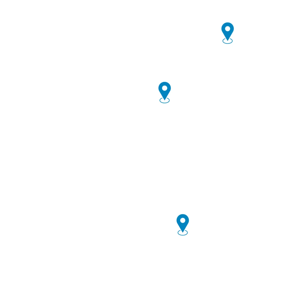 Map of the Southeastern United States highlighting Southeast Pump Specialist’s facilities in Augusta, GA and Tampa, FL with pinpoint markers.